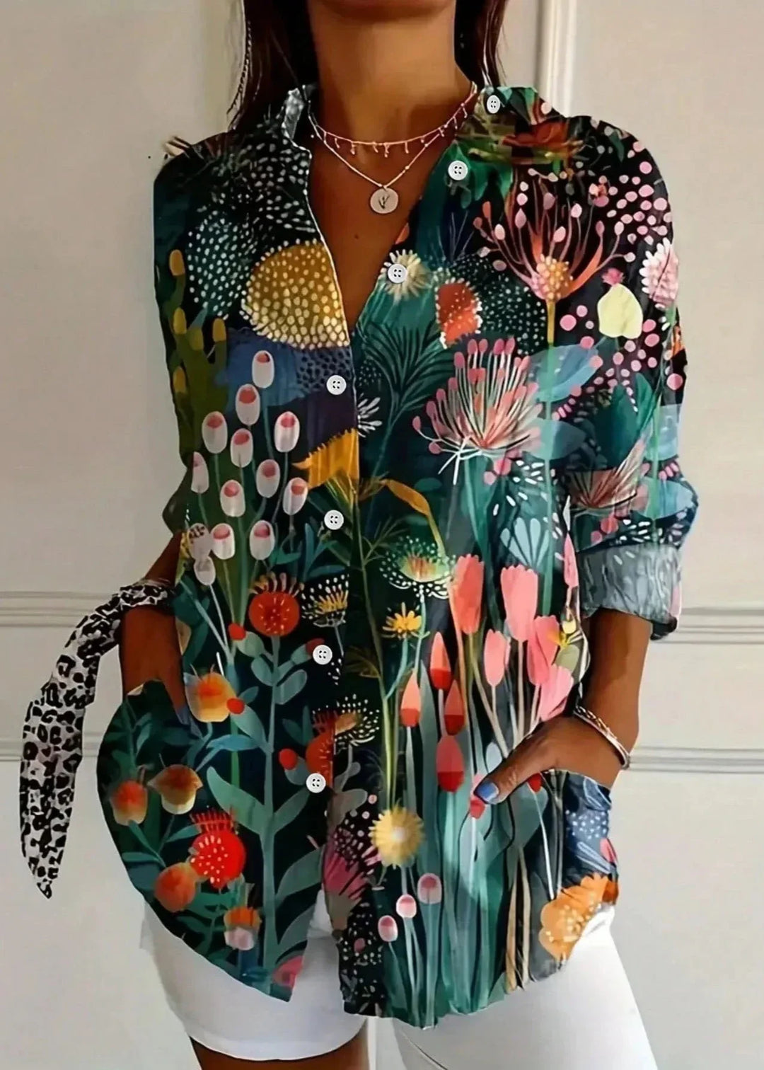 Cotton Button Up Printed Blouse for Australian Summer Casual Wear