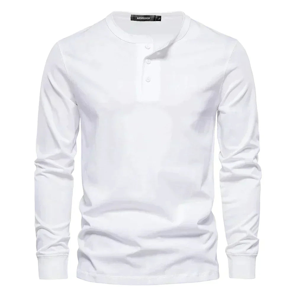 Men's Lightweight Henley Long Sleeve Shirt for Summer