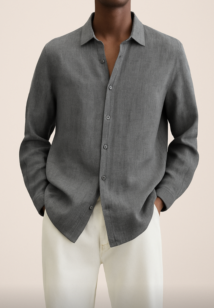 Men's Cotton Long Sleeve Shirt Summer Casual Breathable Top