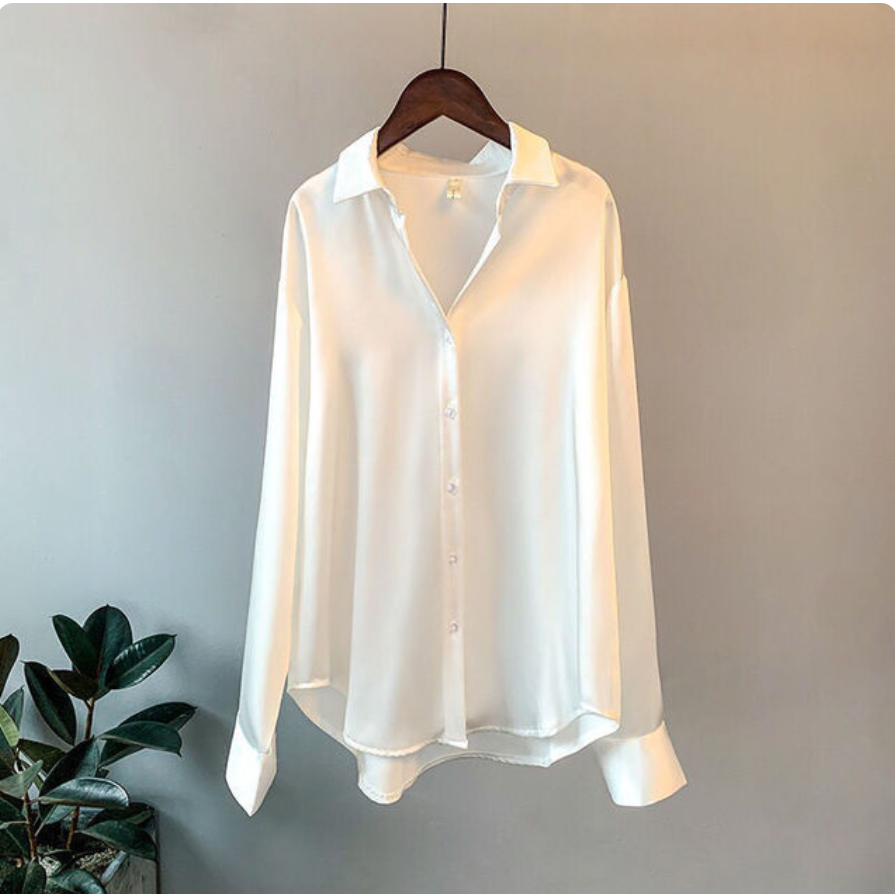 Giulia™️ | Elegant satin long-sleeved blouse