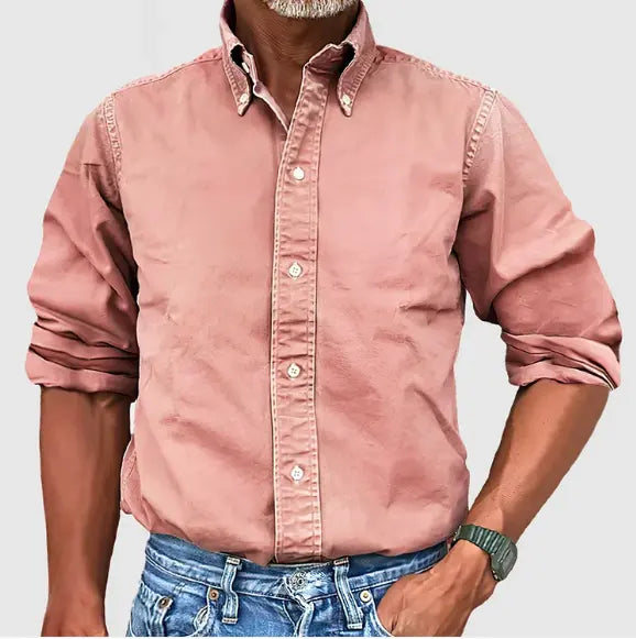 Oxford Shirt Cotton Button-Down Long Sleeve Casual Summer Men's Top