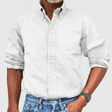 Oxford Shirt Cotton Button-Down Long Sleeve Casual Summer Men's Top