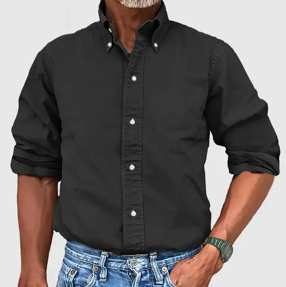 Oxford Shirt Cotton Button-Down Long Sleeve Casual Summer Men's Top