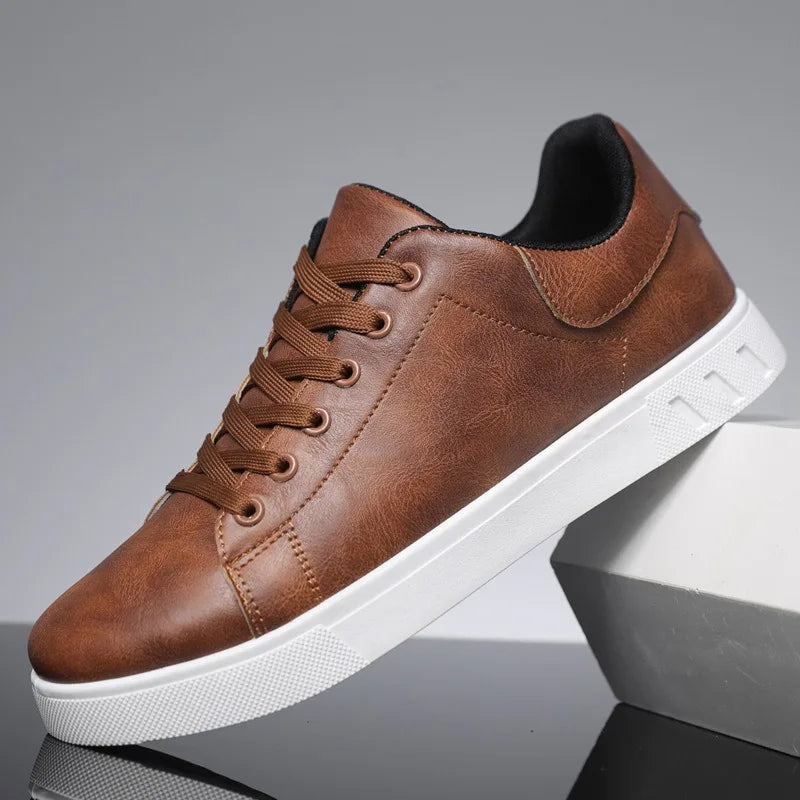 Leather Men's Sneakers Summer Lightweight Casual Walking Shoes