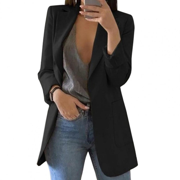Women's Linen Blend Lightweight Open Front Blazer Jacket