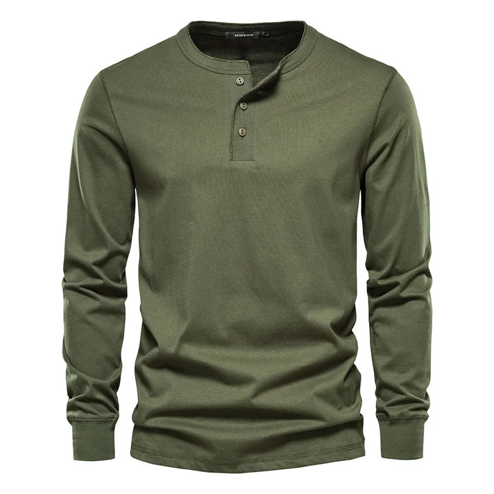 Men's Lightweight Henley Long Sleeve Shirt for Summer