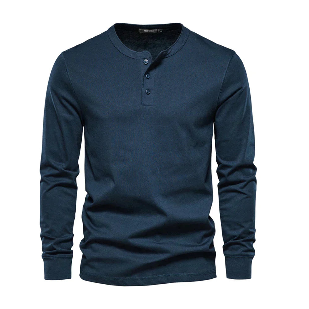 Men's Lightweight Henley Long Sleeve Shirt for Summer