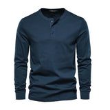 Men's Lightweight Henley Long Sleeve Shirt for Summer