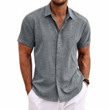 Short Sleeve Shirt for Men, Cotton-Linen Blend  | Relaxed Fit