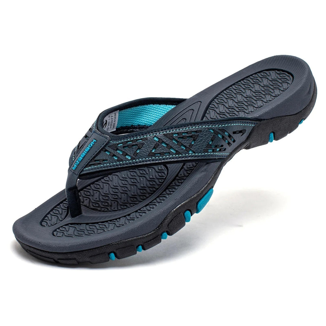 Flip Flops Men's Leather Arch Support Comfort Cushioned Summer Beach Thongs