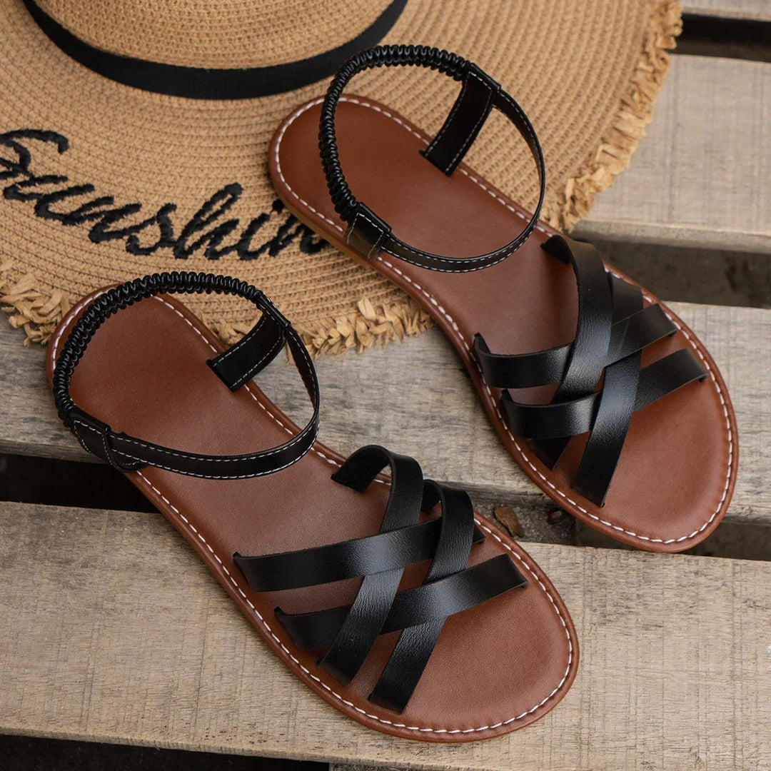 Summer Leather Strappy Sandals for Women