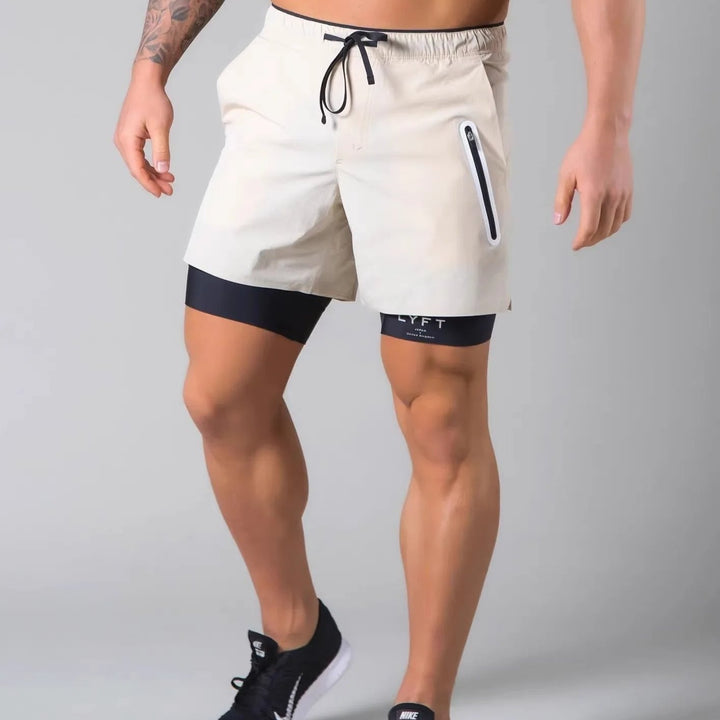 Cotton Summer Men's 2-in-1 Training Shorts