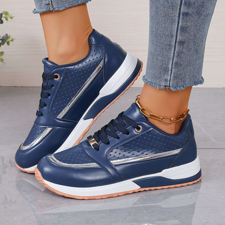 Walking Shoes Women's Lightweight Breathable Leather Sneakers