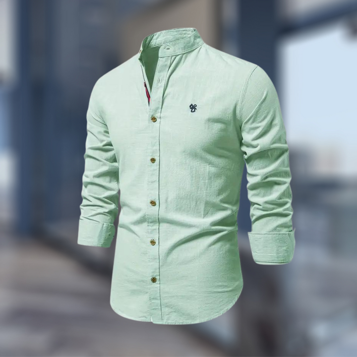 Men's Long Sleeve Polo Shirt Summer Fashion Breathable Cotton Knit Casual Top