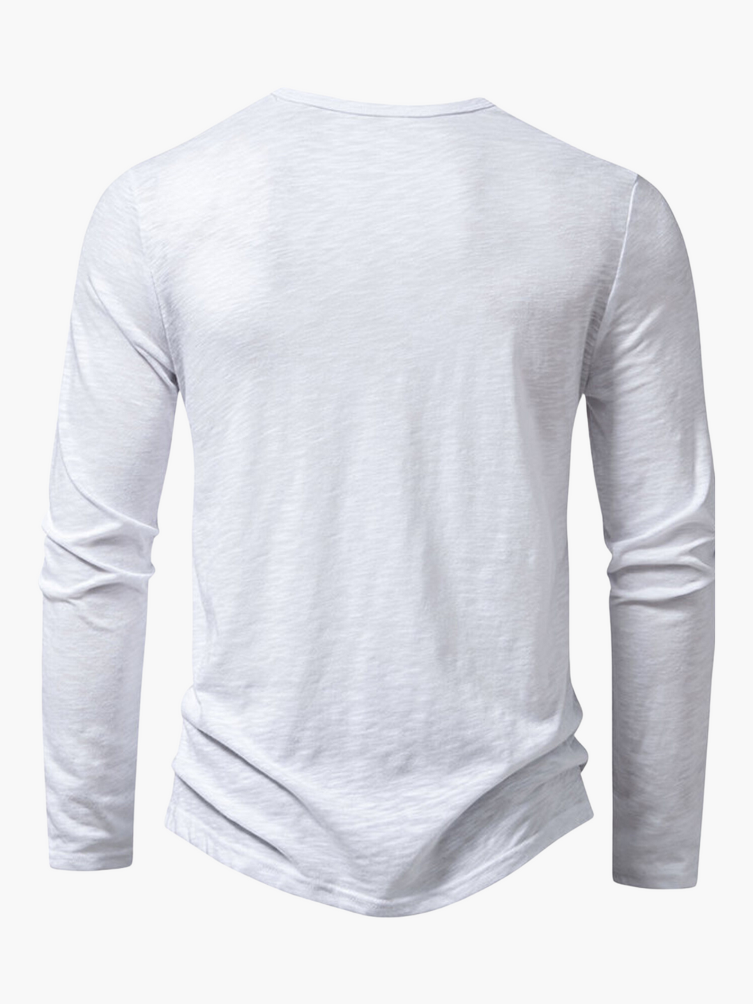 Summer Cotton Men's Long Sleeve Henley T-Shirt