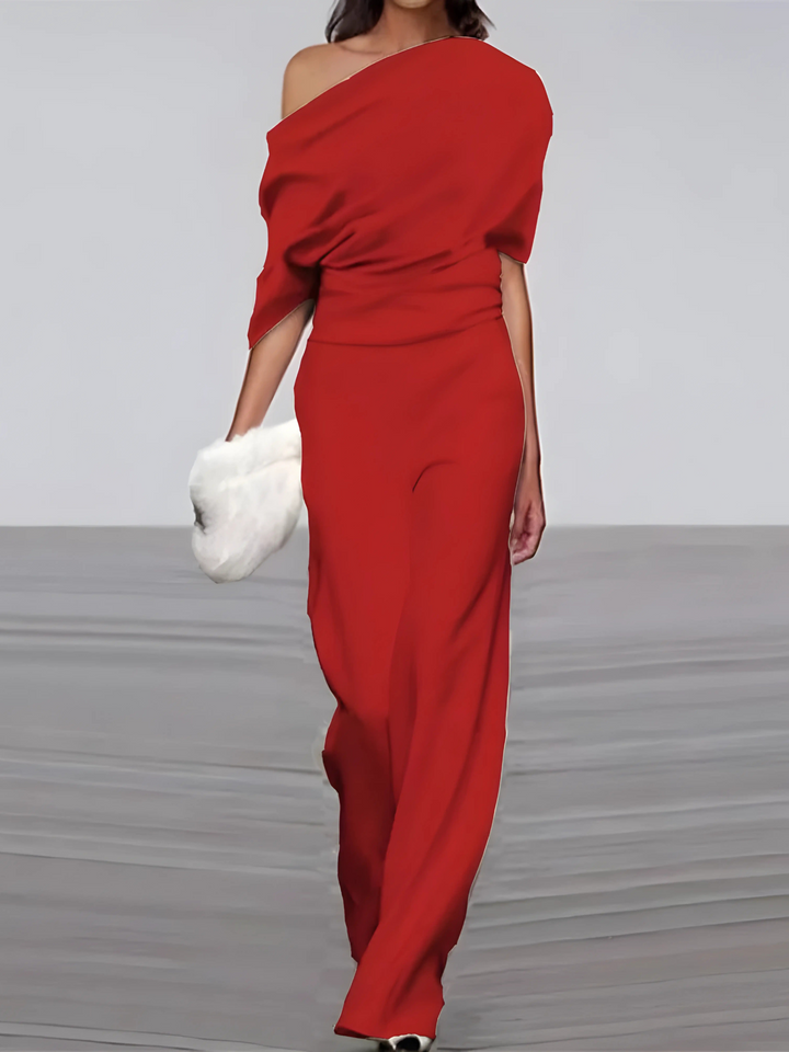 Wide Leg Jumpsuit for Women | Comfortable Fit | Red1