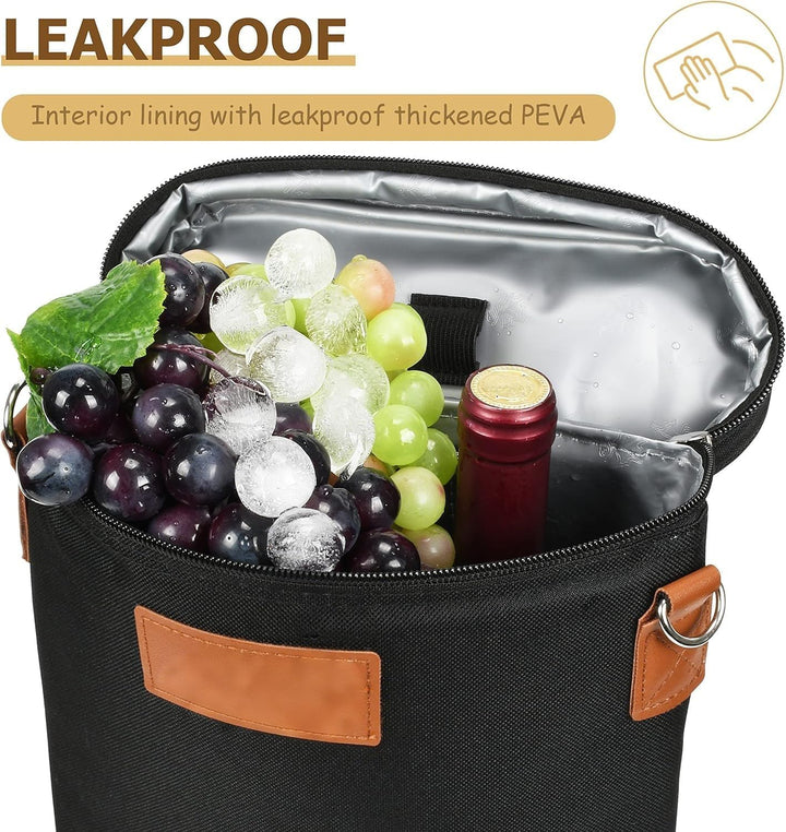 Wine Cooler Bag for Men & Women | Insulated Dual-Bottle Carrier 2