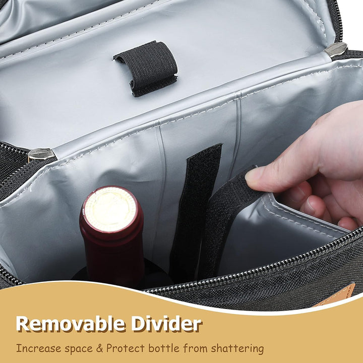 Wine Cooler Bag for Men & Women | Insulated Dual-Bottle Carrier 3