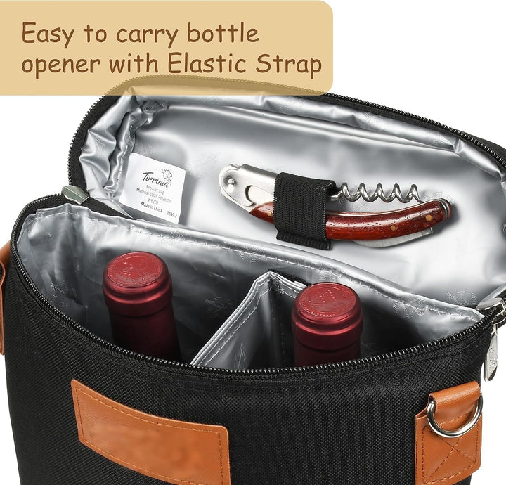 Wine Cooler Bag for Men & Women | Insulated Dual-Bottle Carrier 6