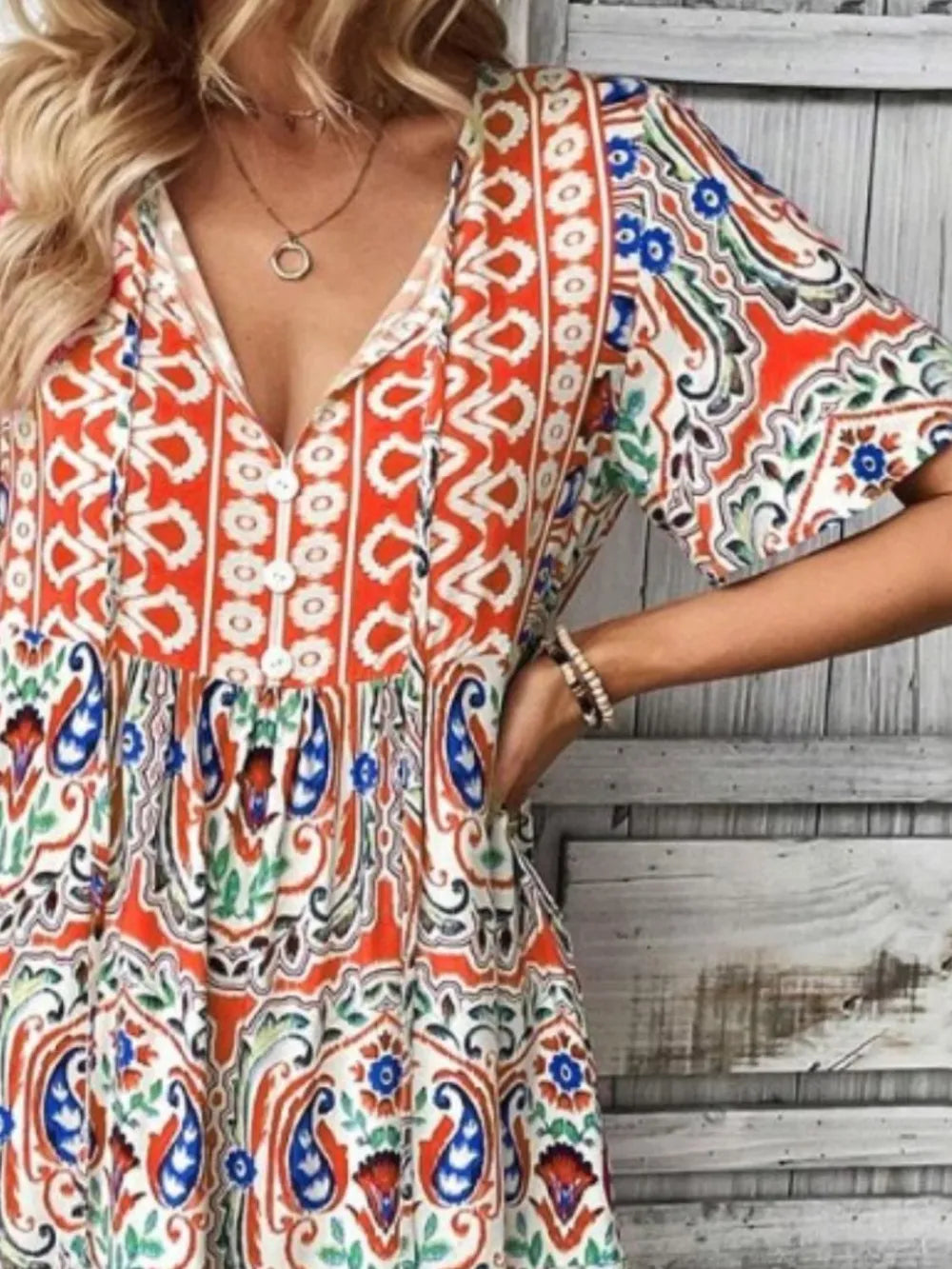 V-Neck Boho Mini Dress for Australian Summer Casual Wear