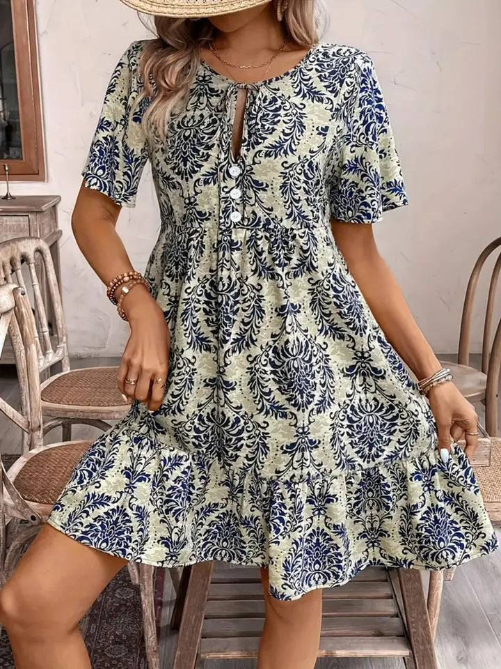 V-Neck Boho Mini Dress for Australian Summer Casual Wear