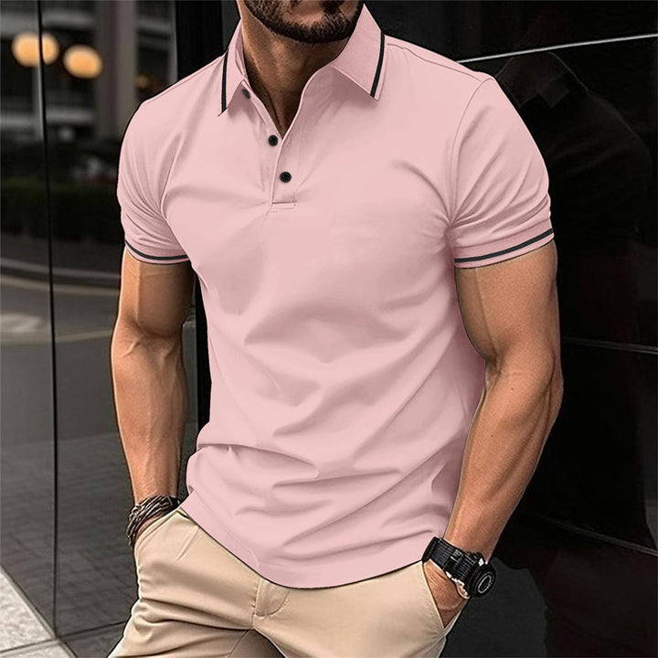 Men's Knit Polo Shirt Merino Wool Slim Fit Casual Top