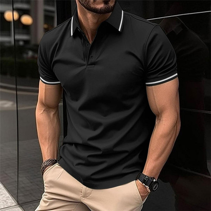 Men's Knit Polo Shirt Merino Wool Slim Fit Casual Top