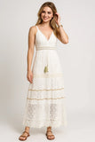 Women's Summer Cotton Lace Bohemian Maxi Dress