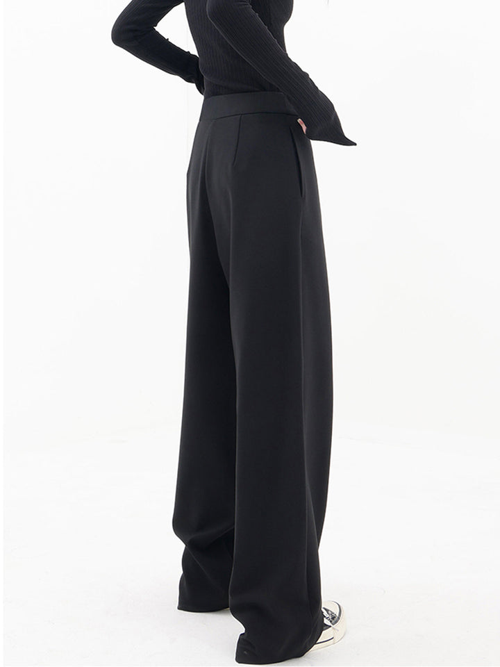 Women's Asymmetric High Waist Cotton Summer Trousers Wide Leg Pants