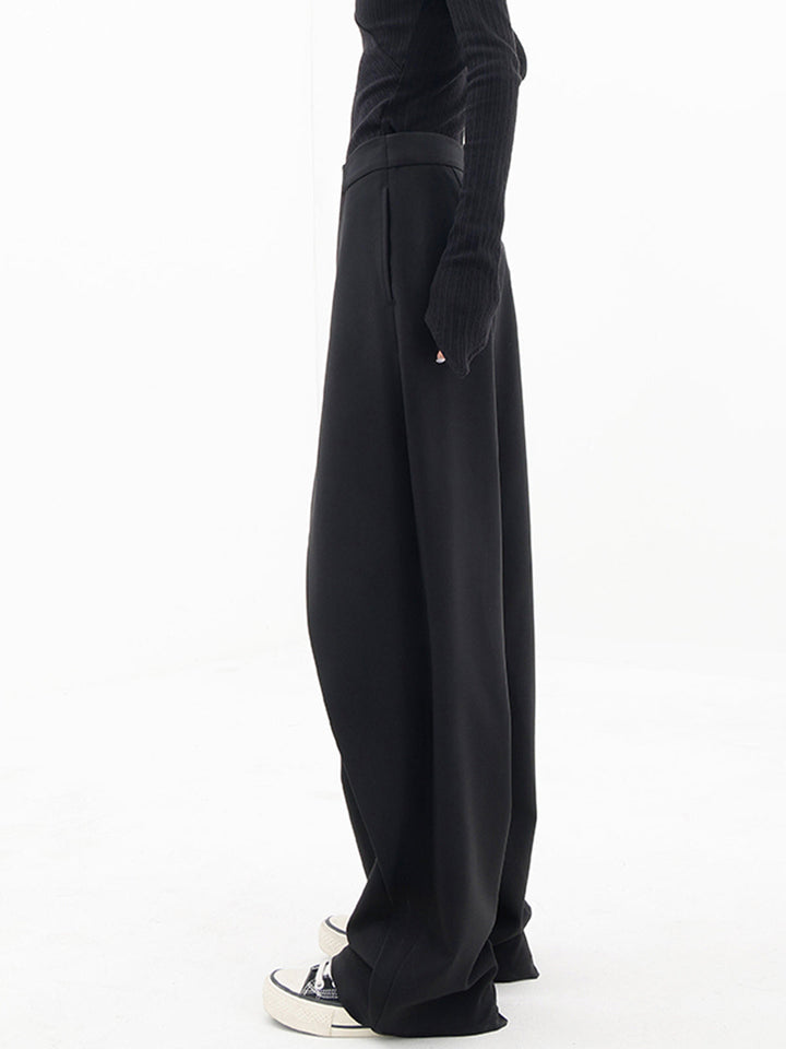 Women's Asymmetric High Waist Cotton Summer Trousers Wide Leg Pants