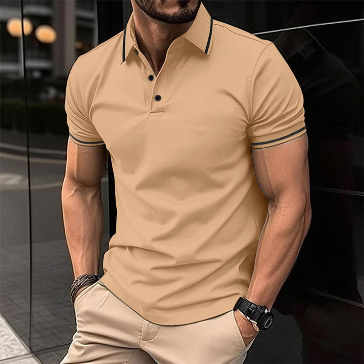 Men's Knit Polo Shirt Merino Wool Slim Fit Casual Top