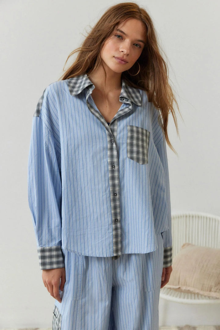 Two-piece Flannel Pajama Set Soft Cotton Blend Summer Sleepwear for Women