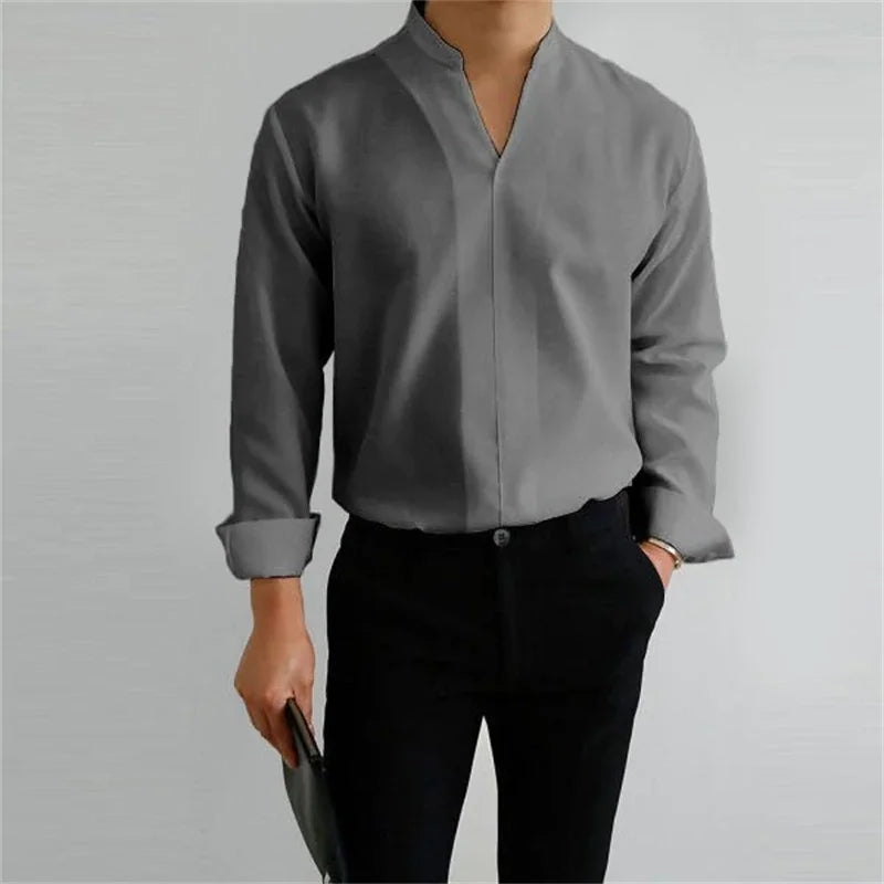 Men's Cotton Poplin Long Sleeve Shirt Summer Fashion Everyday Essential Casual Fit