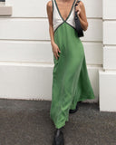 Women's Summer Cotton V-Neck Midi Dress