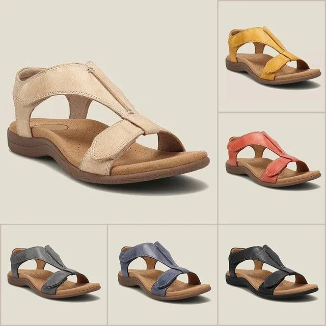 Leather Orthopedic Arch Support Sandals for Women Summer Casual Wear