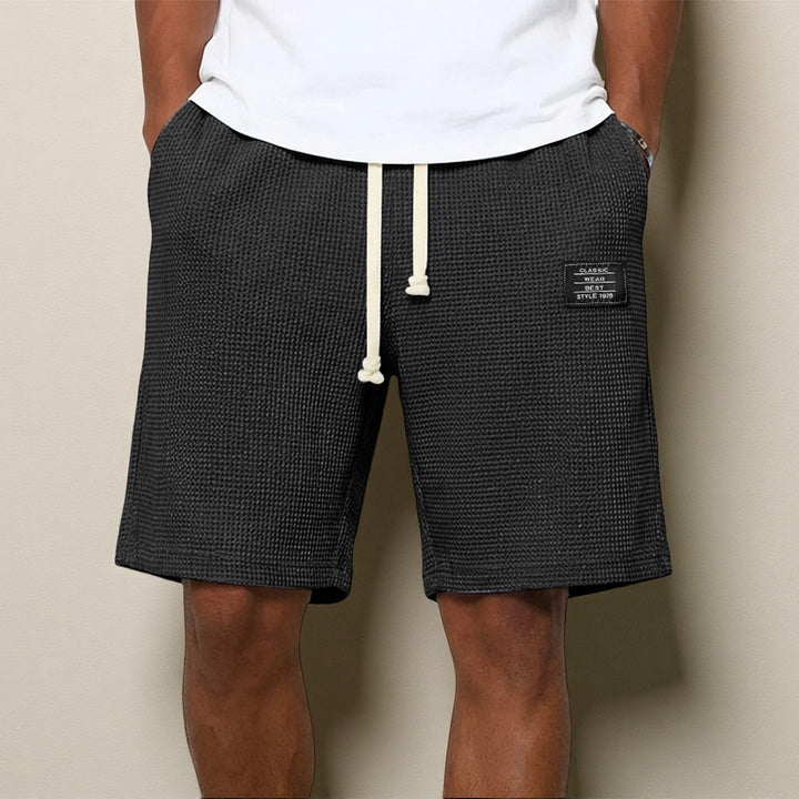 Cotton Waffle Knit Shorts For Men Casual Trousers