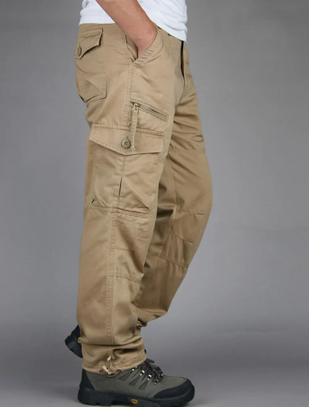 Men's Fleece Lined Cargo Pants Heavy Duty Tactical Outdoor Trousers