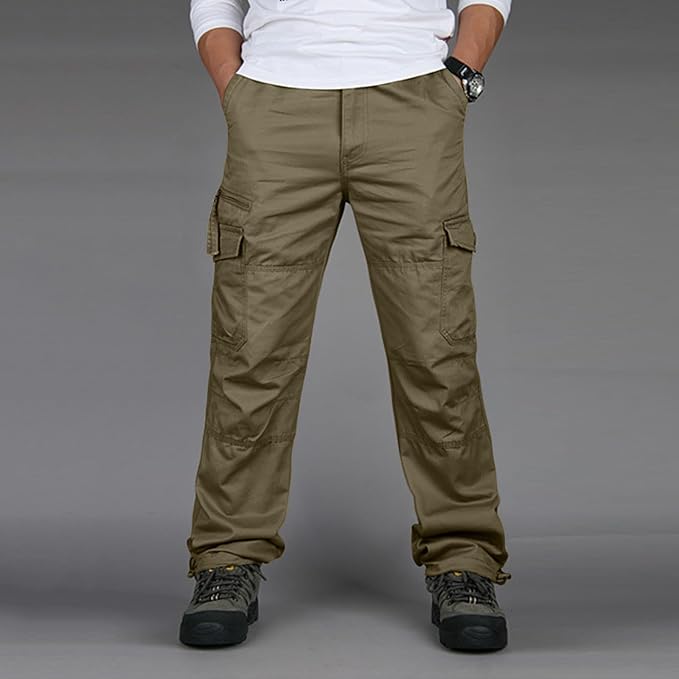 Men's Fleece Lined Cargo Pants Heavy Duty Tactical Outdoor Trousers