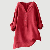 Women's Summer Cotton Tunic Blouse Shirt Top