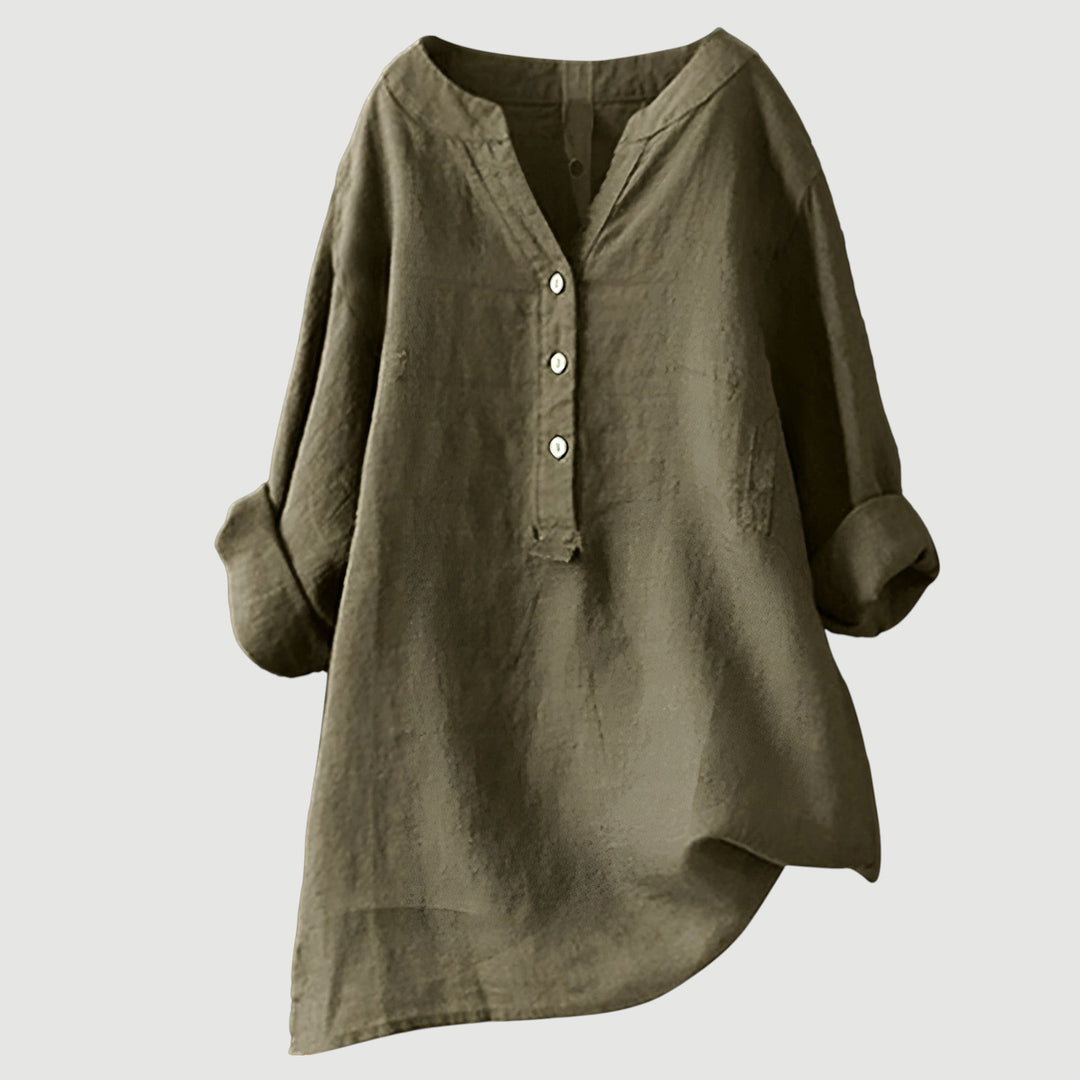 Women's Summer Cotton Tunic Blouse Shirt Top