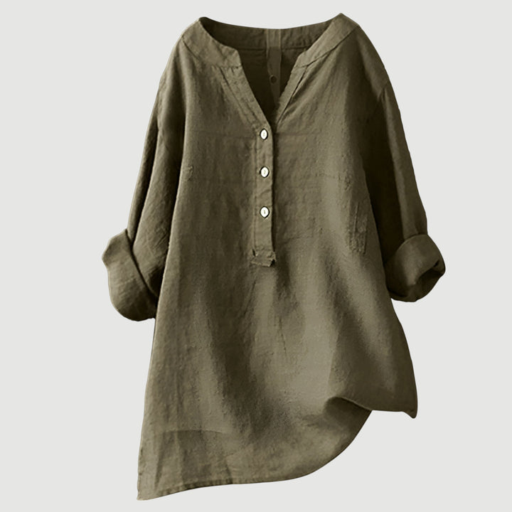 Women's Summer Cotton Tunic Blouse Shirt Top