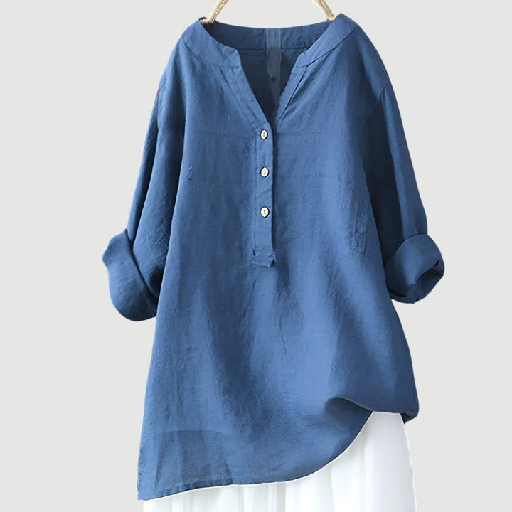 Women's Summer Cotton Tunic Blouse Shirt Top