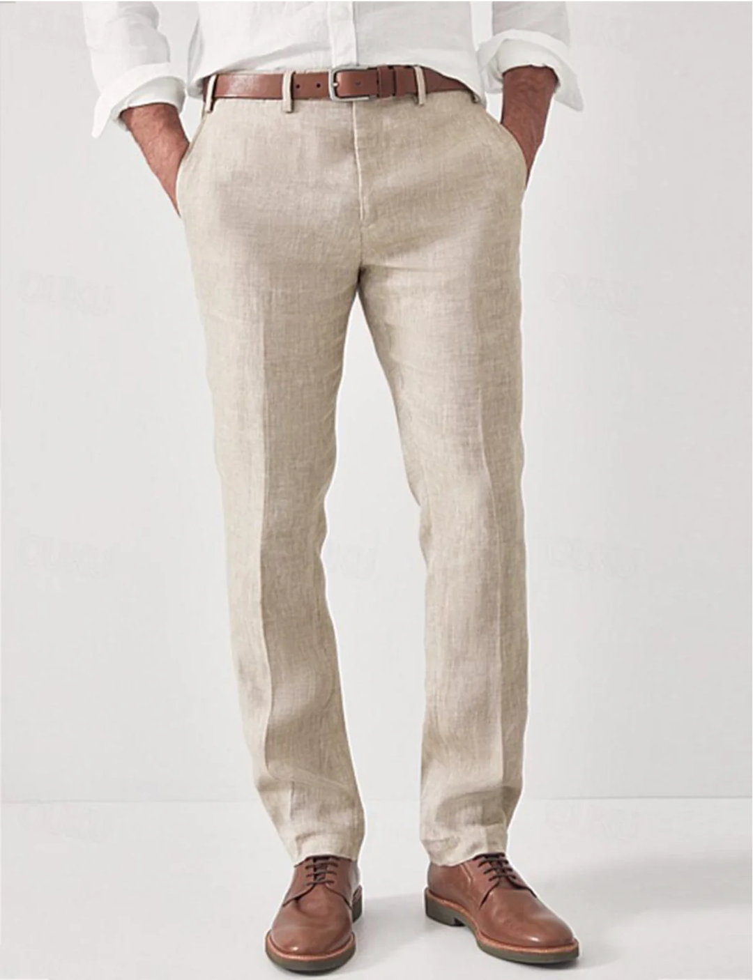 Linen Men's Summer Trousers Casual Chinos Pants