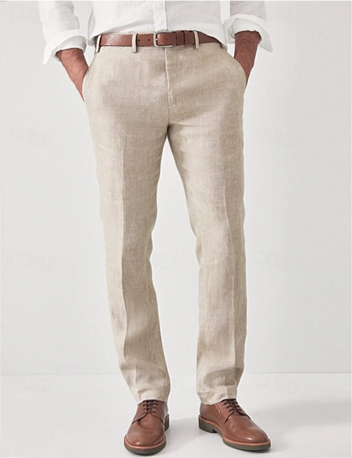 Linen Men's Summer Trousers Casual Chinos Pants