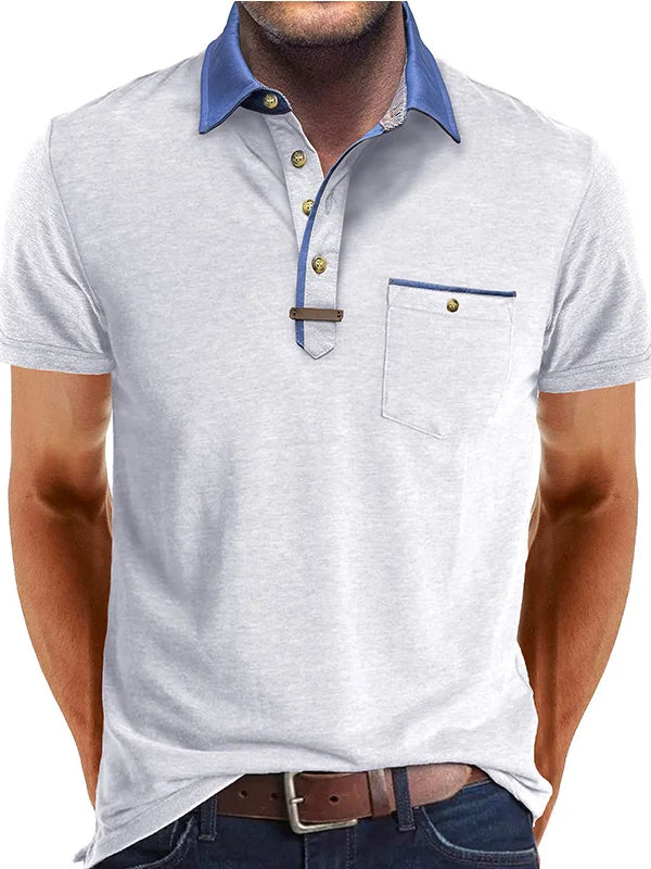 Cotton Polo Shirt Summer Breathable Slim Fit Casual Men's Short Sleeve Top
