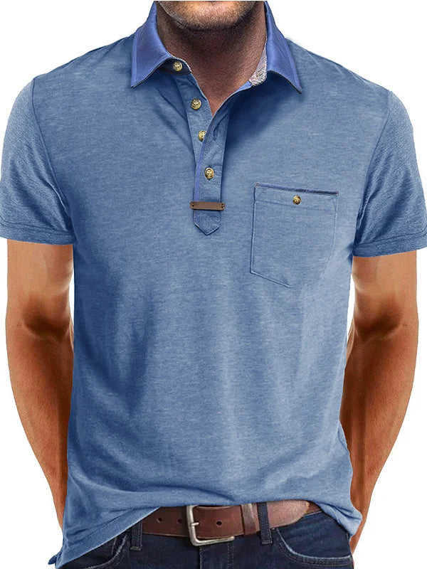 Cotton Polo Shirt Summer Breathable Slim Fit Casual Men's Short Sleeve Top