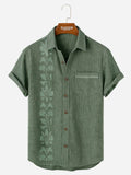 Cotton Short Sleeve Button Down Men's Summer Print Shirt