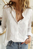 Linen Blouse Long Sleeve Button Up Shirt Casual Summer Top for Women