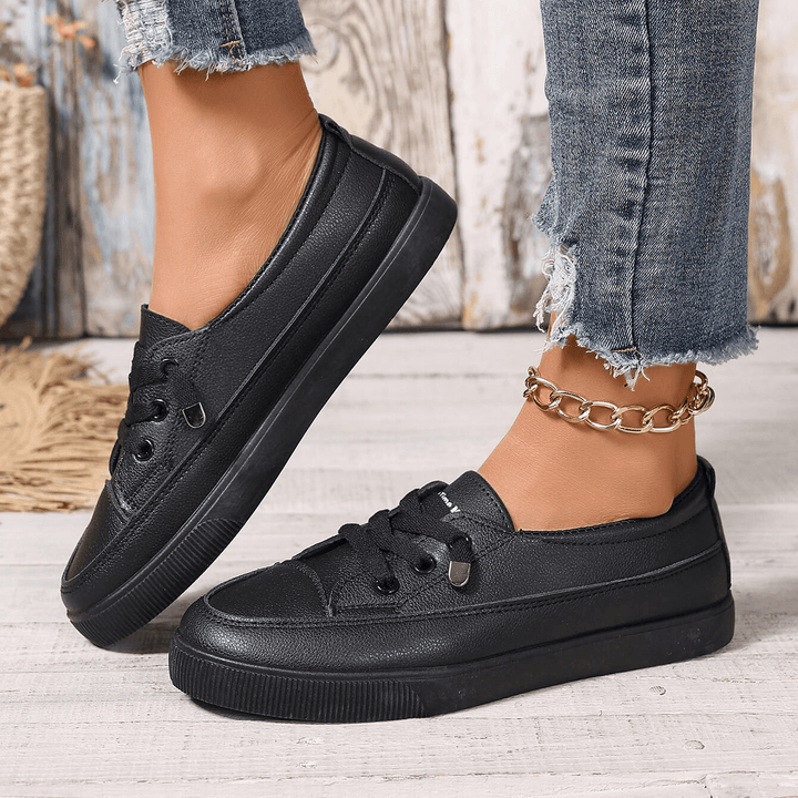 Leather Slip On Sneakers for Women Summer Casual Wear