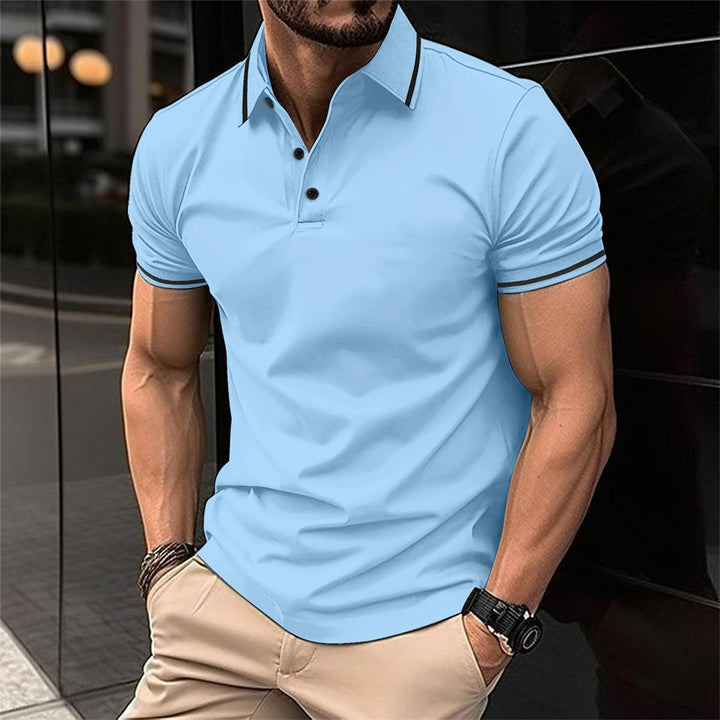 Men's Knit Polo Shirt Merino Wool Slim Fit Casual Top